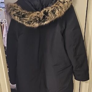 NWT Michael Kors Dark Navy Men's Heavy Navy Blue Hooded Bib Snorkel Parka Coat
